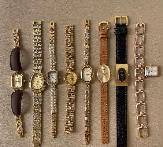 Elegant and Luxurious Watch with Square Pearl Watch Strap
